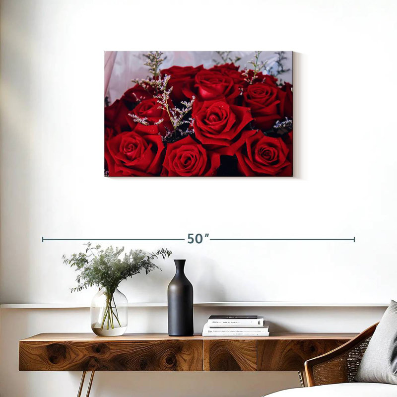 Bouquet de roses rouges Hardie, H 20 po x l 30 po