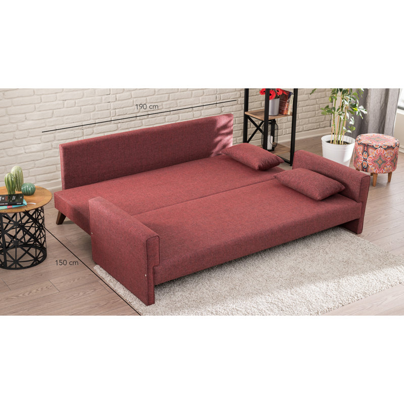 Canapé rembourré 81,9 po Samrat, 100 % polyester rouge bordeaux