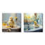 Ensemble de 2 décorations murales carrées Yellow Duck-550456535