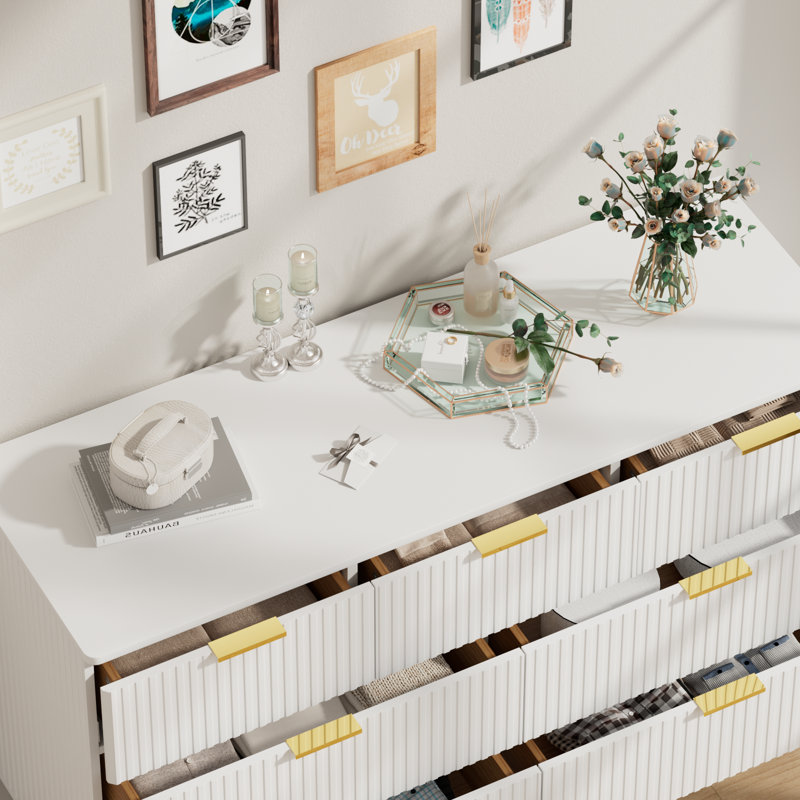 Commode 7 tiroirs Valanda, Blanc