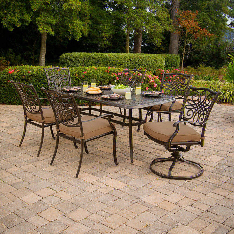 Carleton Rectangular 6- Person 72" Long Dining Set with Cushions