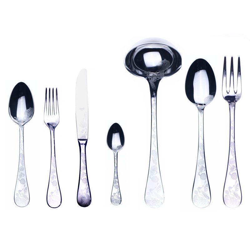 Venere Flatware Set - 51 Pieces - Stainless Steel, Silver