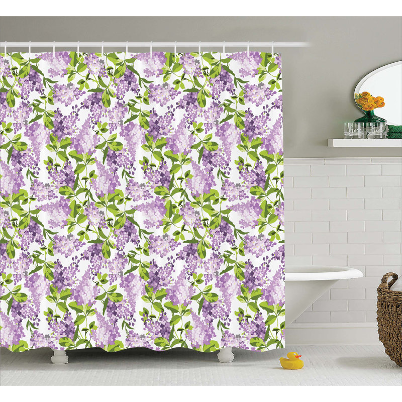 Shower Curtain with Hooks Included, 69" W x 75" L