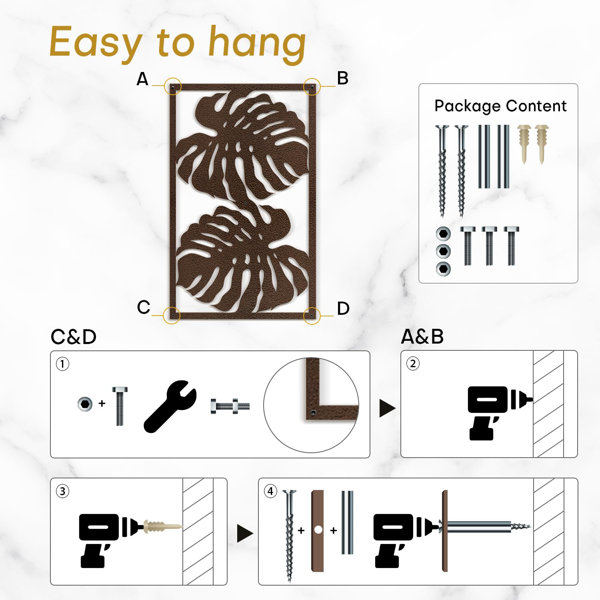 SIGNLEADER Monstera Delight Modern Abstract Wall Accent Sculpture ...
