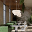 4 - Light Steel Dimmable Drum Chandelier-88580269-88580270