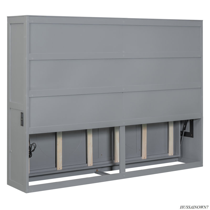 Murphy Bed Wall Bed, Gray, Full