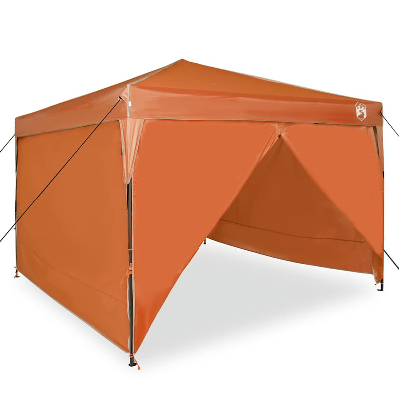 vidaXL Canopy Tent Manual Fabric Outdoor Shade Party Shelter Event Portable, 300 (cm.) x 300 (cm.), Orange