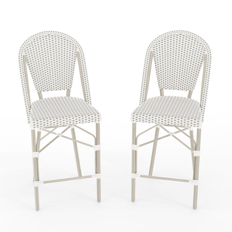 Tabourets de bar bistro Martha Stewart, Blanc / gris, Bois gris