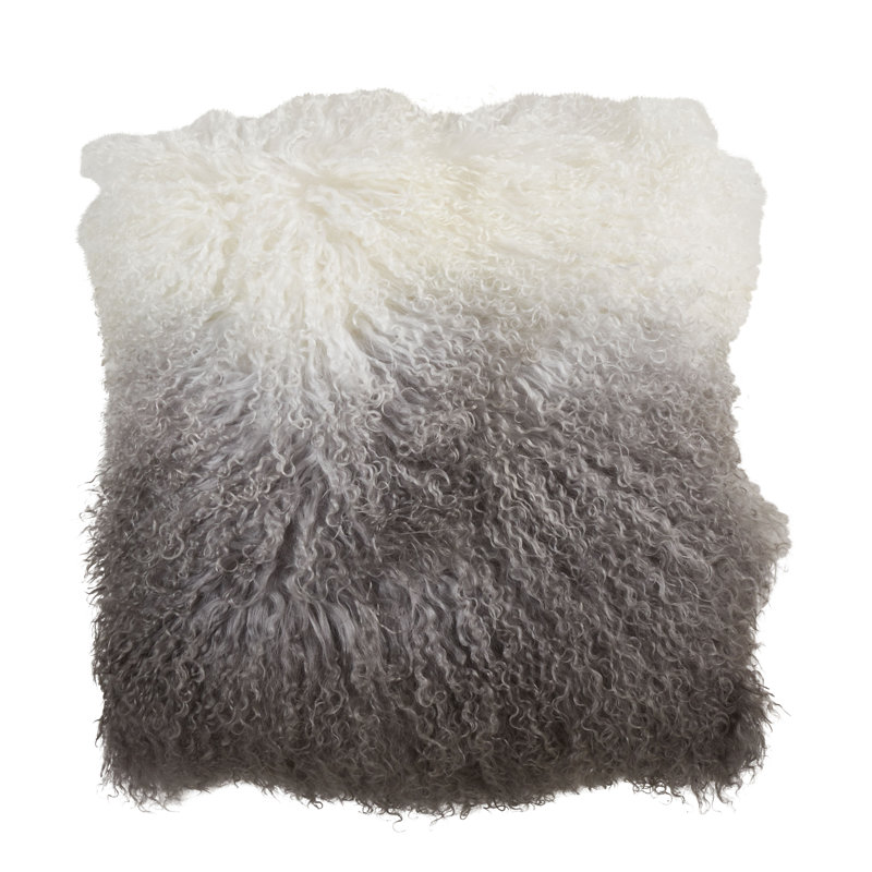 Coussin Mongolian, 20 po x 20 po, Ardoise