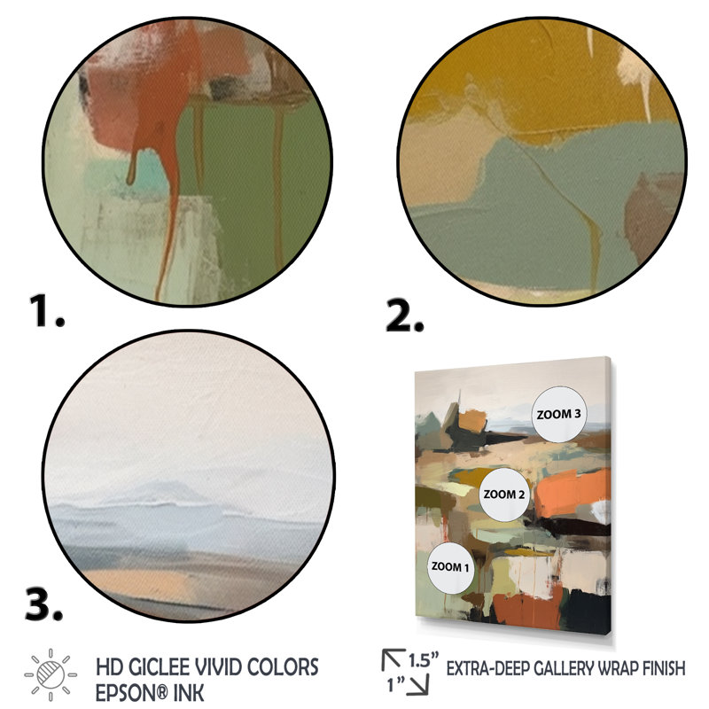 «Green and Beige Transcendant Reality III», reproduction d'art sur toile, H 44 po x l 34 po x P 1,5 po, Toile tendue