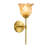 Tulip Petal Glass Wall Sconce Gold Finish, Amber Shade For Bedroom, Bathroom & Living Room-127471030