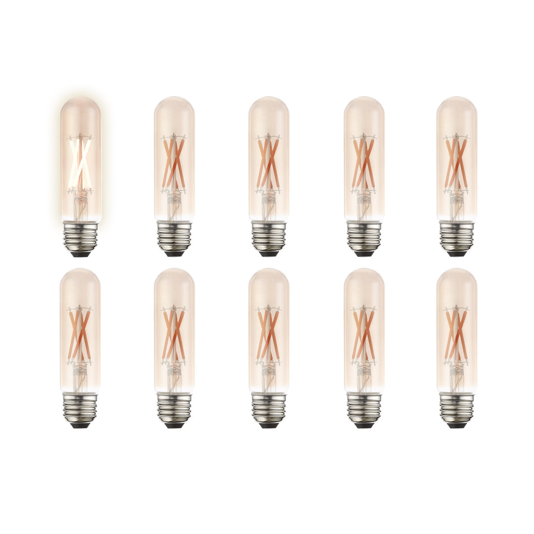Mclellan 40 Watt Equivalent T10 E26/Medium (Standard) Dimmable 2200K LED Bulb (Set of 10) Symple Stuff