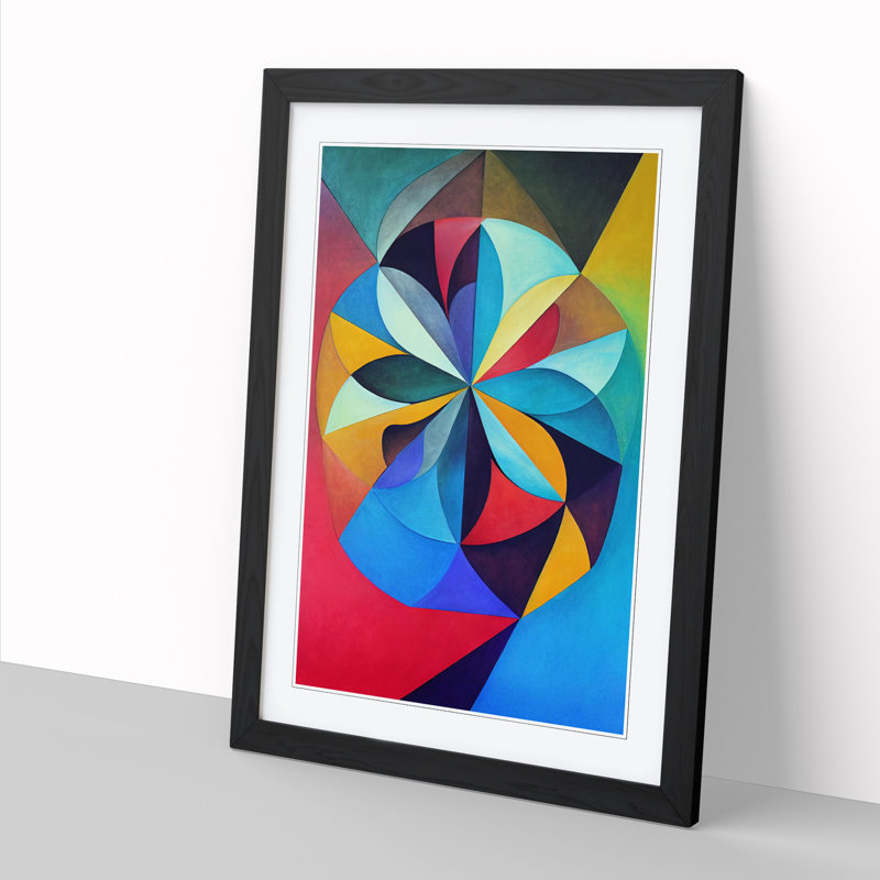 FRM-V0523-820X Floral Mandala Style Vol.1 - Single Picture Frame Print, 64cm H x 46cm W x 2cm D, Black Framed
