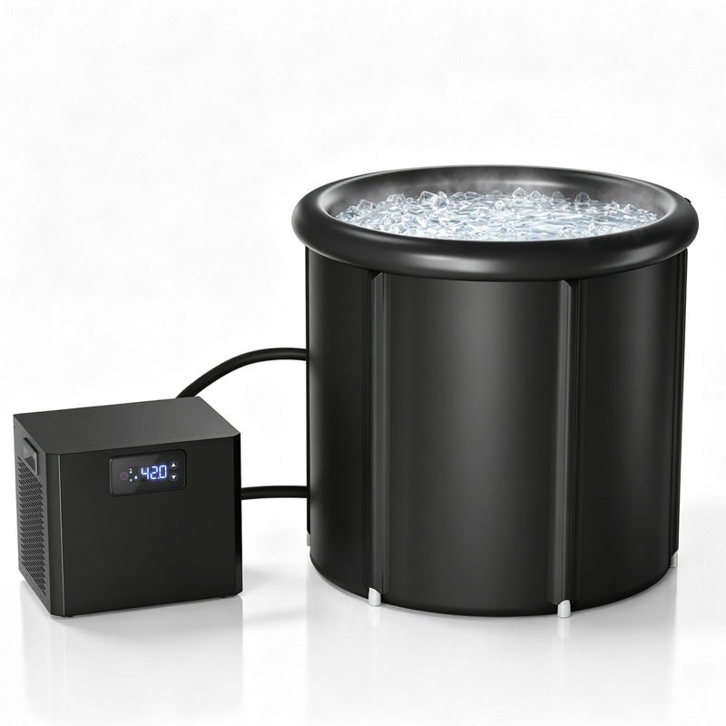 Baignoire à eau froide gonflable 105 gallons avec refroidisseur d'eau 1/3 HP, couvercle isolé et filtre lavable