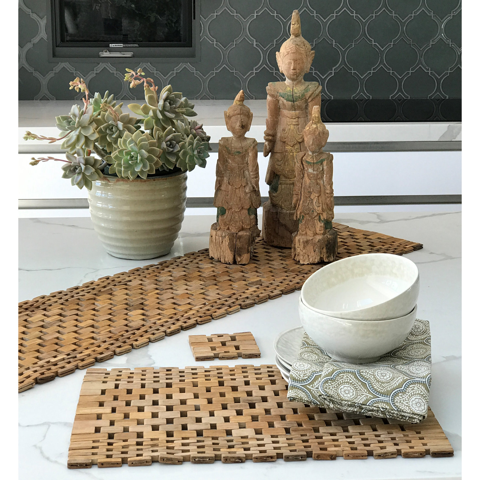 Solace Placemat Set, Teak