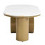 Table basse moderne ovale, table basse de 47,24 po avec tiroir de rangement, plateau en faux marbre, table centrale en métal-738263947