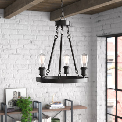 Nicolao 3 - Light Dimmable Wagon Wheel Chandelier