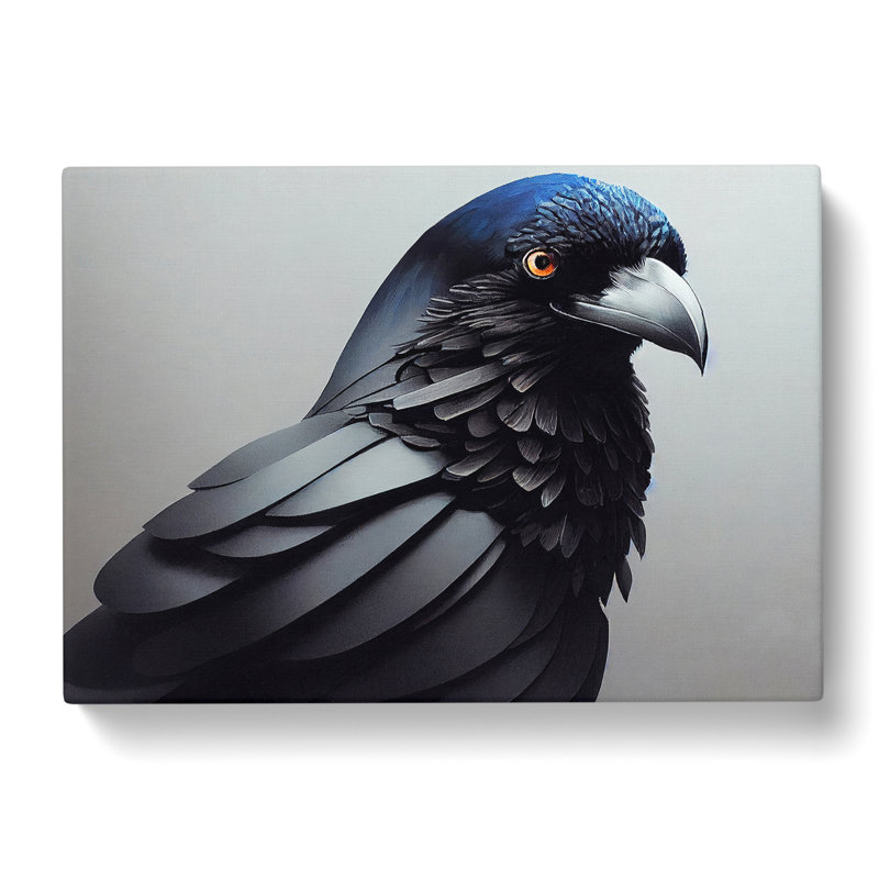 Stunning Raven Bird - Wrapped Canvas, 40cm H x 60cm W x 3cm D