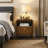 Wood Nightstand with Solid Rubberwood Frame, Walnut Finish