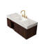 Meuble-lavabo suspendu EIDEN 48 po avec comptoir en pierre frittée, lavabo en céramique et armoire en bois de noyer