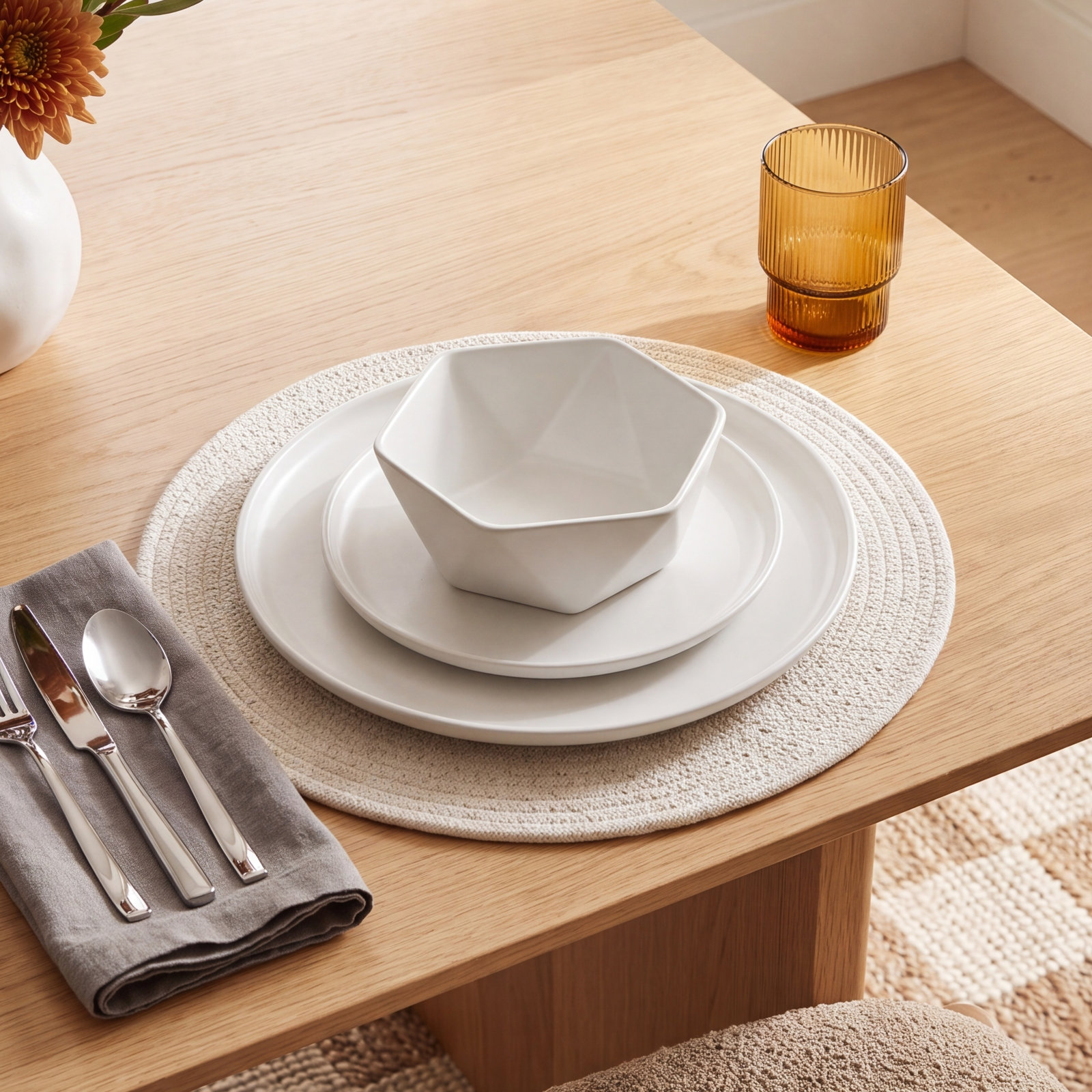 Rio Stoneware Dinnerware Set, Beige