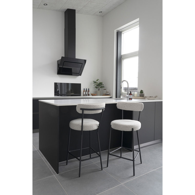 Andreana Upholstered Counter Stool with Metal Frame