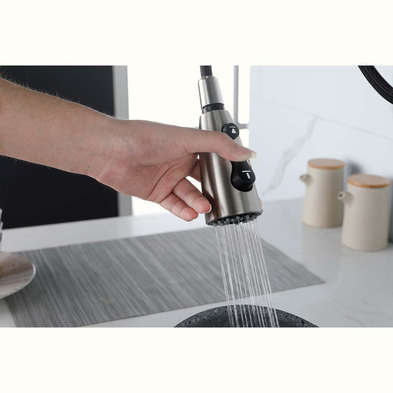 HOOSENG Pull Down Touch Kitchen Faucet, Brushed Nickel
