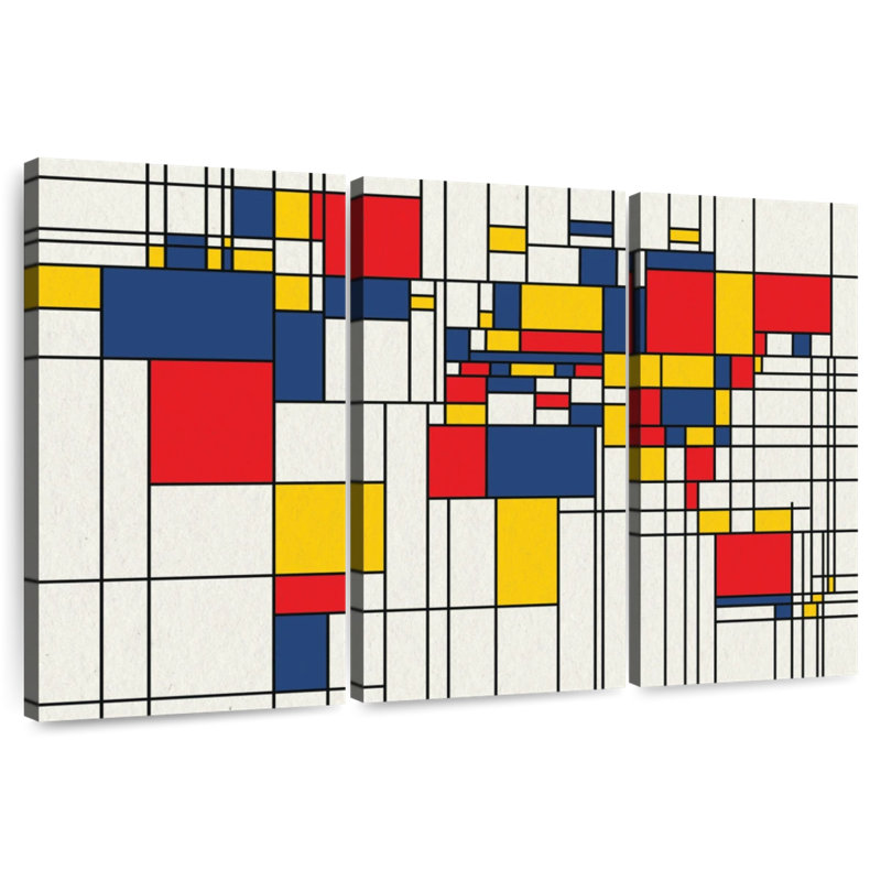 Avery Abstract Squares World Map, 42" H x 65" W
