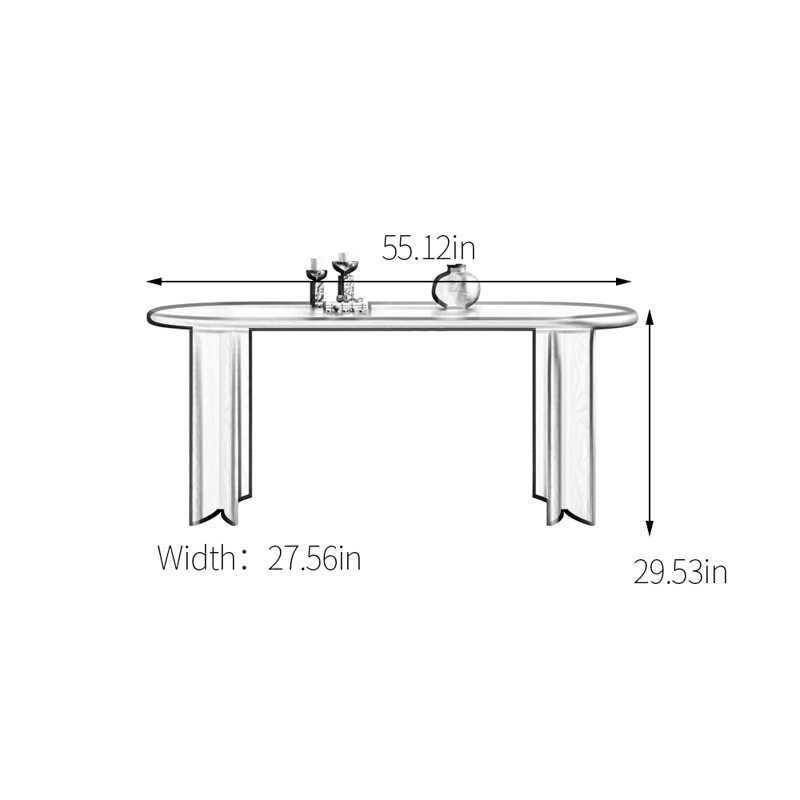 Table de salle à manger simple en bois de frêne massif, Noir, noir, noir, noir, H 29,53 po x L 55,12 po x l 27,56 po