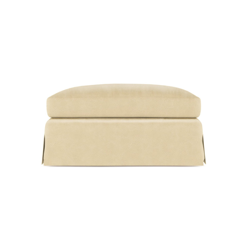 Ludlow Ottoman, Crushed Velvet Graphite, Dark Brown
