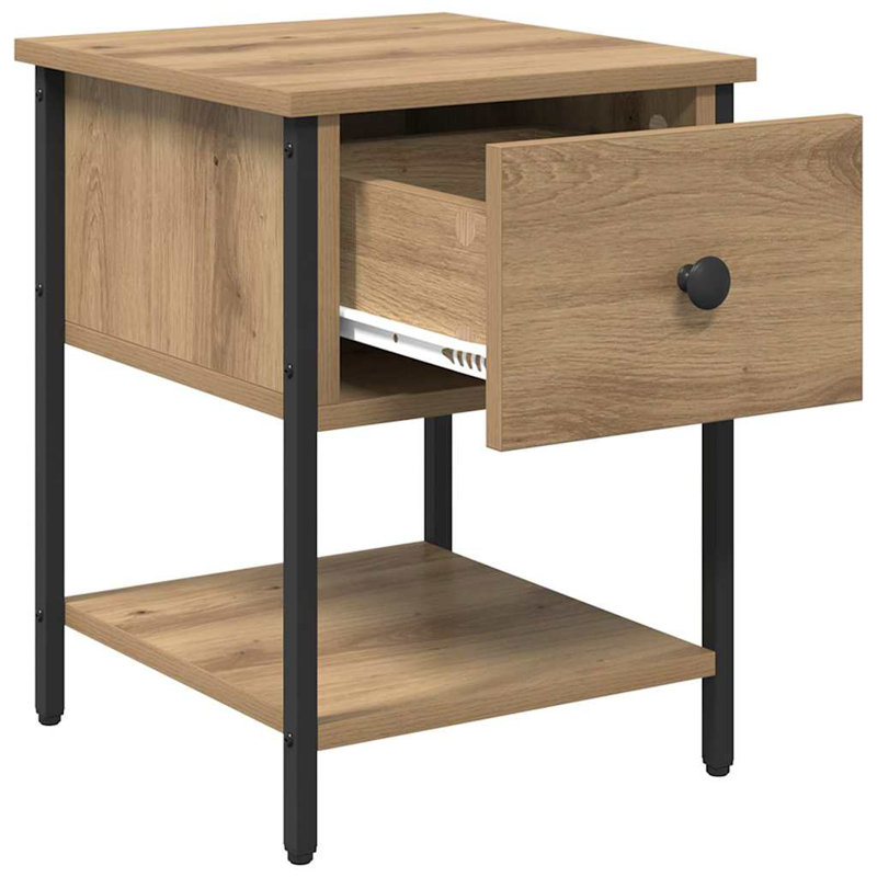 34cm W Manufactured Wood Bedside Table, Artisan Oak