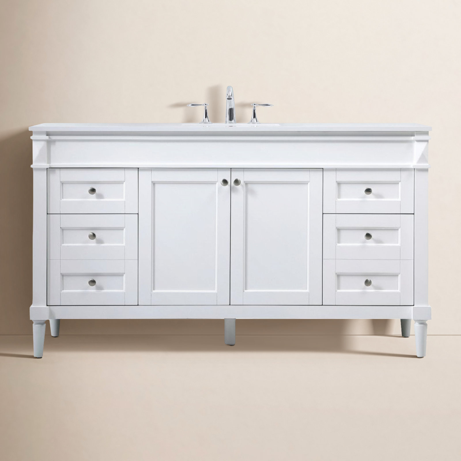 Readington 60'' Single Bathroom Vanity, White