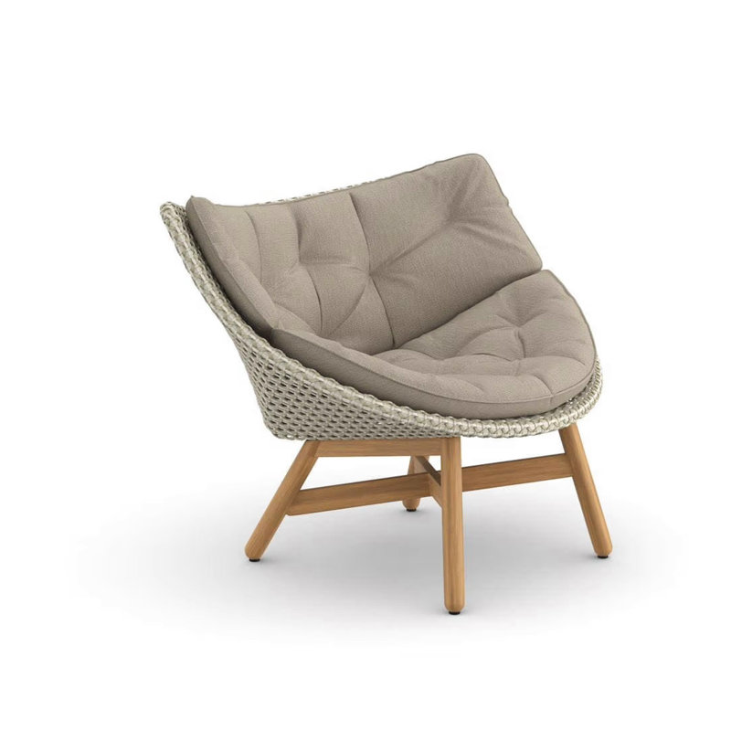 Mbrace Outdoor Teak Lounge Chair, Natura Ash, Baltic
