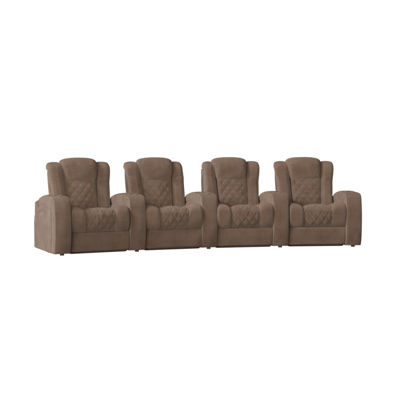 Sièges de cinéma maison de série continentale (rangée de 4), Sable Smartsuede