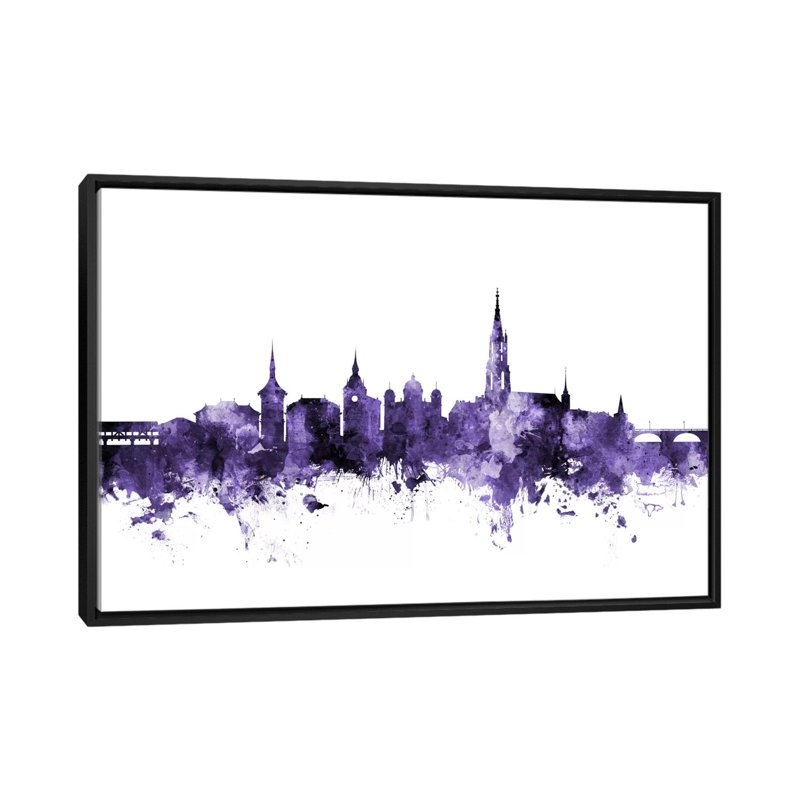 "Bern, Suisse Skyline" par Michael Tompsett - impression sur toile tendue, H 18 po x l 26 po x P 1,5 po, Pas de tapis