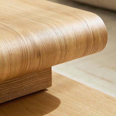 Table basse empilable 3 pièces, panneau de fibres à densité moyenne aspect bois, sans assemblage