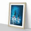 Mother and Calf Humpback Whale in Abstract - Picture Frame Graphic Art Print-55725604-55725605
