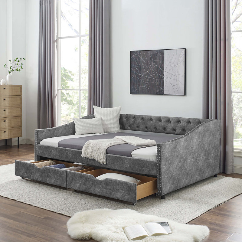 Kohlee Upholstered Daybed, Twin, Grey