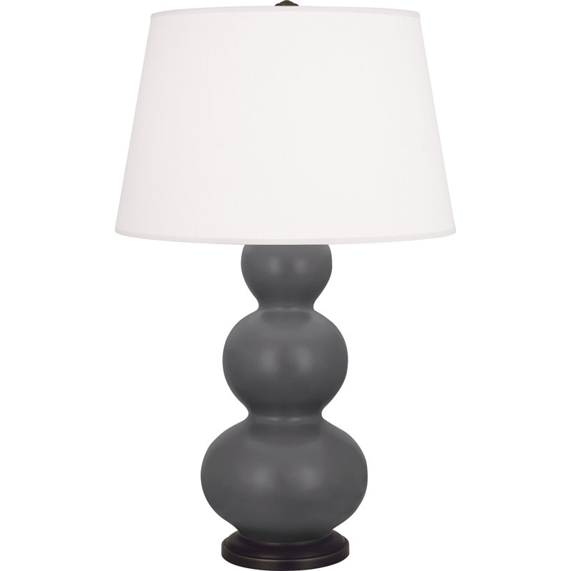 Triple Gourd Table Lamp, Deep Patina Bronze, Matte Ash