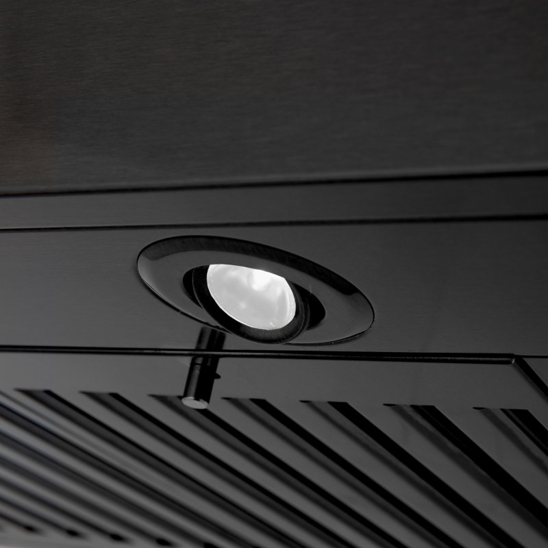 24 Inch Black Stainless Steel Wall Mount Range Hood with Bluetooth Speakers