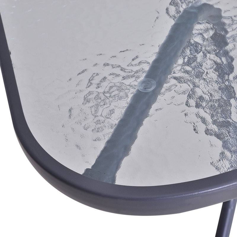 Carnstroan Garden Dining Table with Parasol Hole, 70cm H x 140cm W x 80cm D