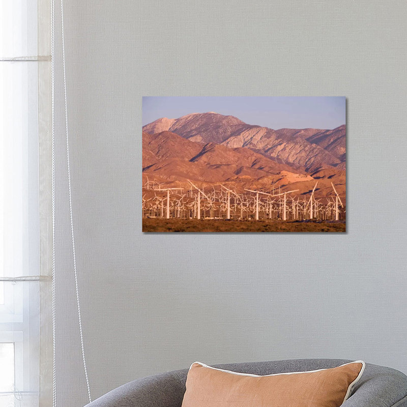 A Wind Farm In The San Gorgonio Mountain Pass I, Palm Springs, California by Jerry & Marcy Monkman - Wrapped Canvas Print