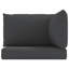 Ensemble de coussins de palette d'extérieur 3 pièces Paom, tissu Oxford noir moelleux pour patio