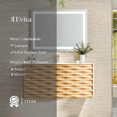 Meuble-lavabo mural simple l 32 po x P 18,2 po x H 18,9 po Tamarick