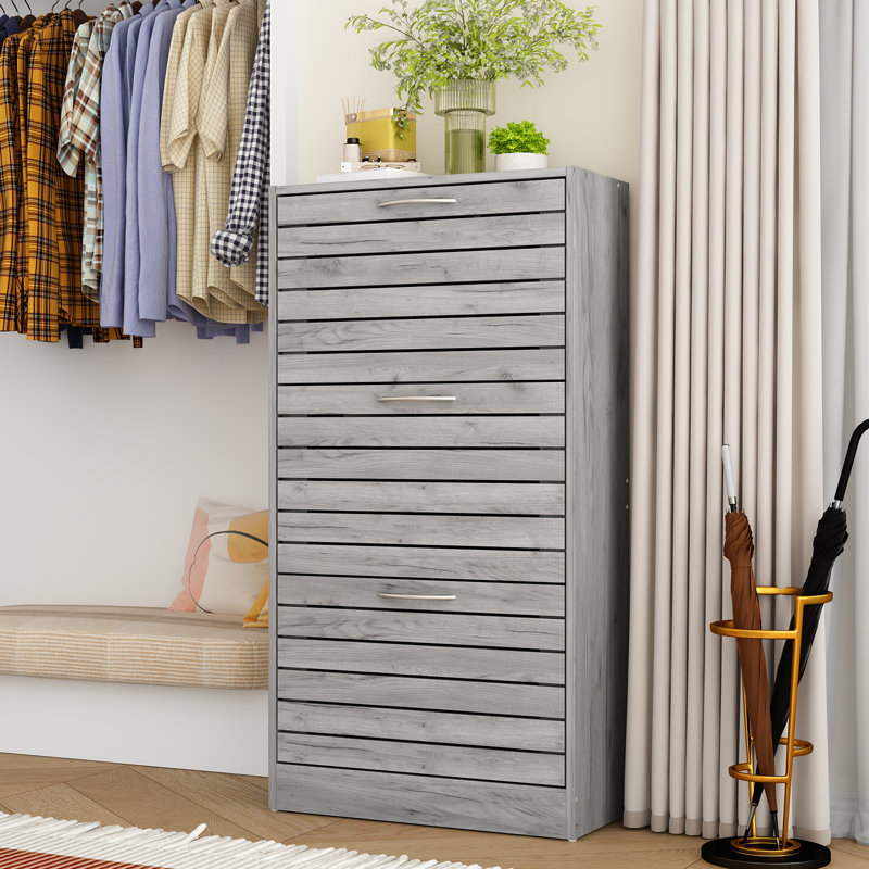 42.3'' H X 22.4"W 18 Pairs Shoe Storage, Gray