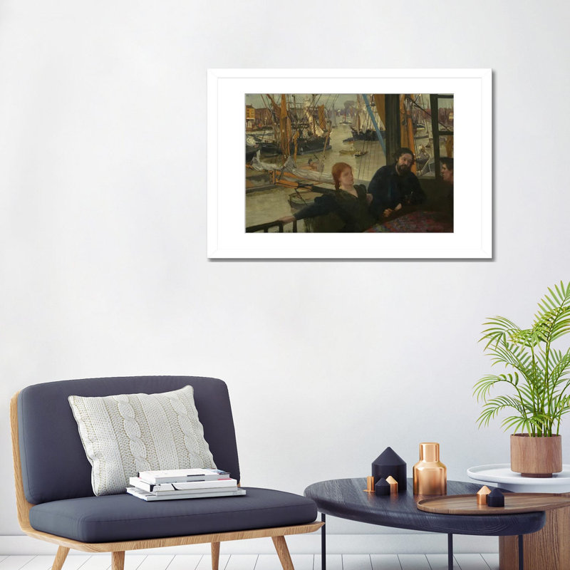 Wapping - impression d'art mural, 24 po x 32 po, Papier encadré, Blanc