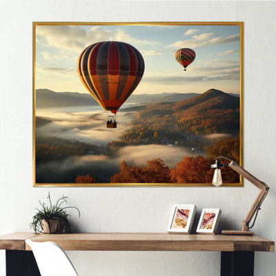 Automne, montgolfière, reproduction sur toile