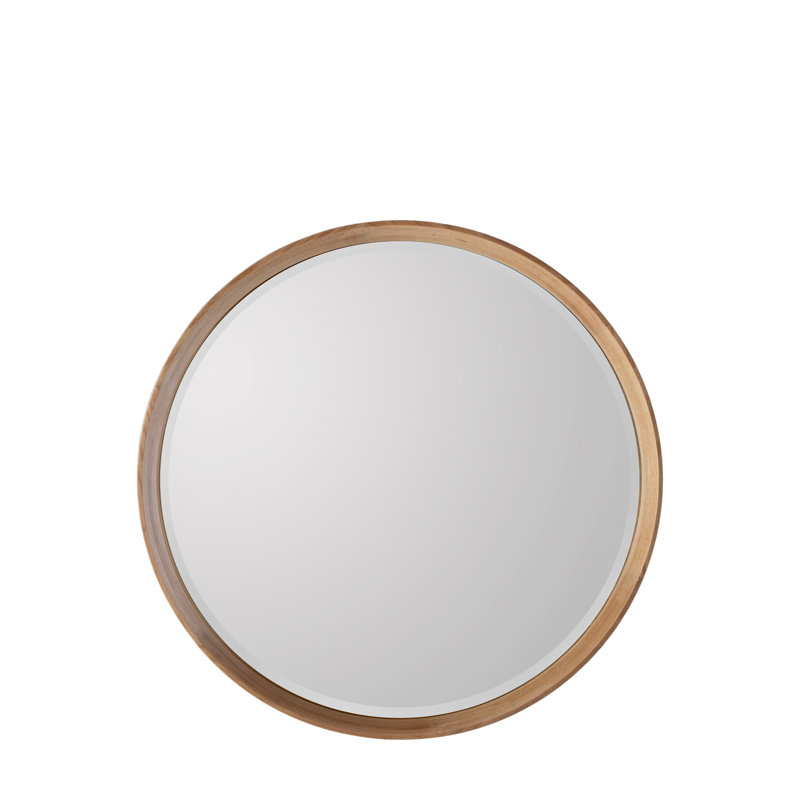 Carles Wood Flat Wall Mirror, Oak, 73.5 cm H x 73.5 cm W