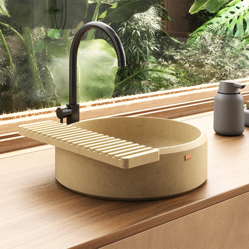 Ubud 14.5'' L Bathroom Sink, Coal Black