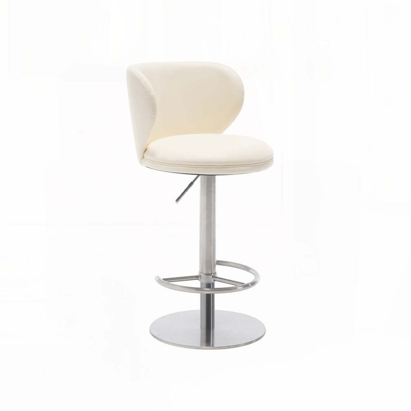 360 Swivel Adjustable Height Bar Stool, White